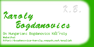 karoly bogdanovics business card